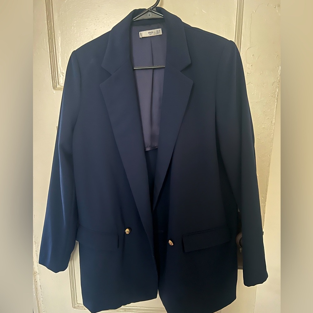 MANGO Navy Blue Blazer